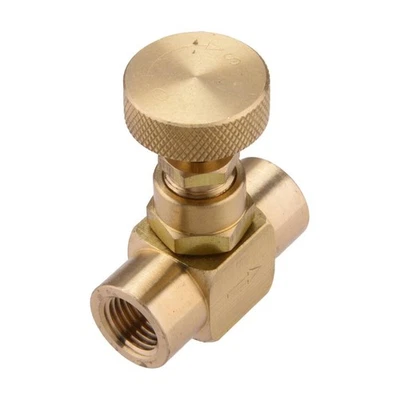 DWCX 1x Messing Gas Nadelventil 1/4" NPTx1/4" NPT Innengewinde Gas Needle Valve