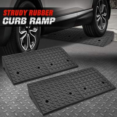 Car/Motorcycle/Wheelchair 6.3'' Rise Heavy Duty Driveway Threshold Curb Ramp 2Pcs