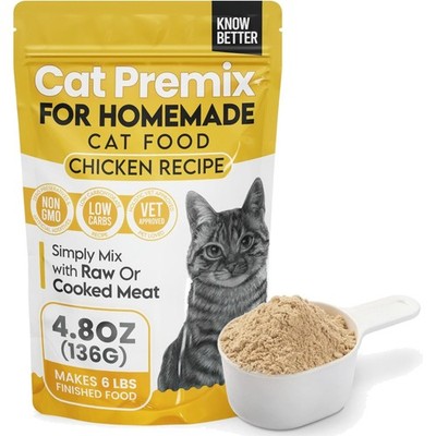 Balanced Chicken Recipe Premix for Cats - Grain-Free, Vet-Approved, 4.8 Oz