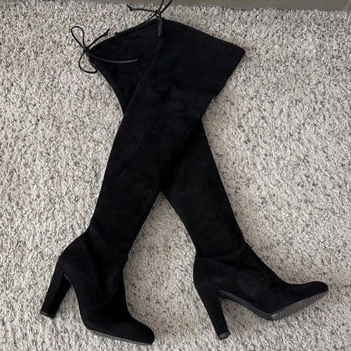 Stuart Weitzman Highland Black Suede Over the Knee Boots Size 4M New