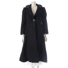 BALENCIAGA 22 years Nylon Cotton Rayon Distressed Hooded coat long 69886 Bla...