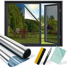 One Way Privacy Window Film with Installation Tools, Window Tint for Home Heat B