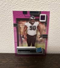 2022 Clearly Donruss Rated Rookie Purple Jordan Davis Rookie Card /175 RC Eagles