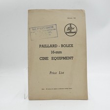 Paillard Bolex 16mm Cine Equipment September 1960 Price List