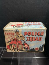 Original Marx Police Squad Sparkling Siren Mechanical Motorcycle Box Only 1930s