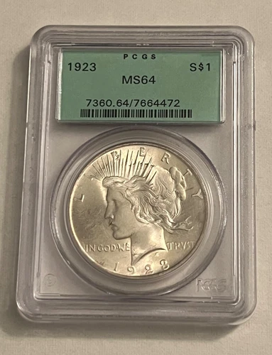 1923 Silver $1 Peace Dollar - PCGS MS 64