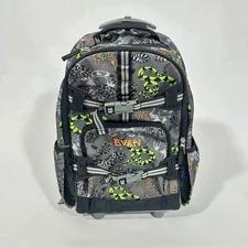 Pottery Barn Kids Evan Snakes Gray Rolling Backpack With Extending Handle