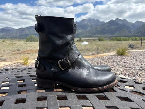 FRYE Veronica BACK ZIP Short Boots Black Size 9.5