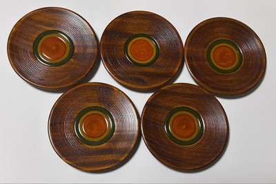Koma Lacquered Serving Plates Set of 5 13.5cm Near Mint Condition