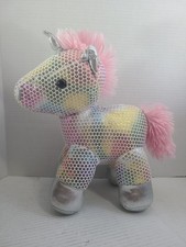 Sparkle Rainbow Unicorn Plush Stuffed Animal Multicolor GUC