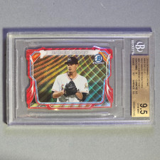 2014 Bowman Chrome Andrew Heaney Red Wave Refractor Mini Die-Cut #1/5 BGS 9.5 RC