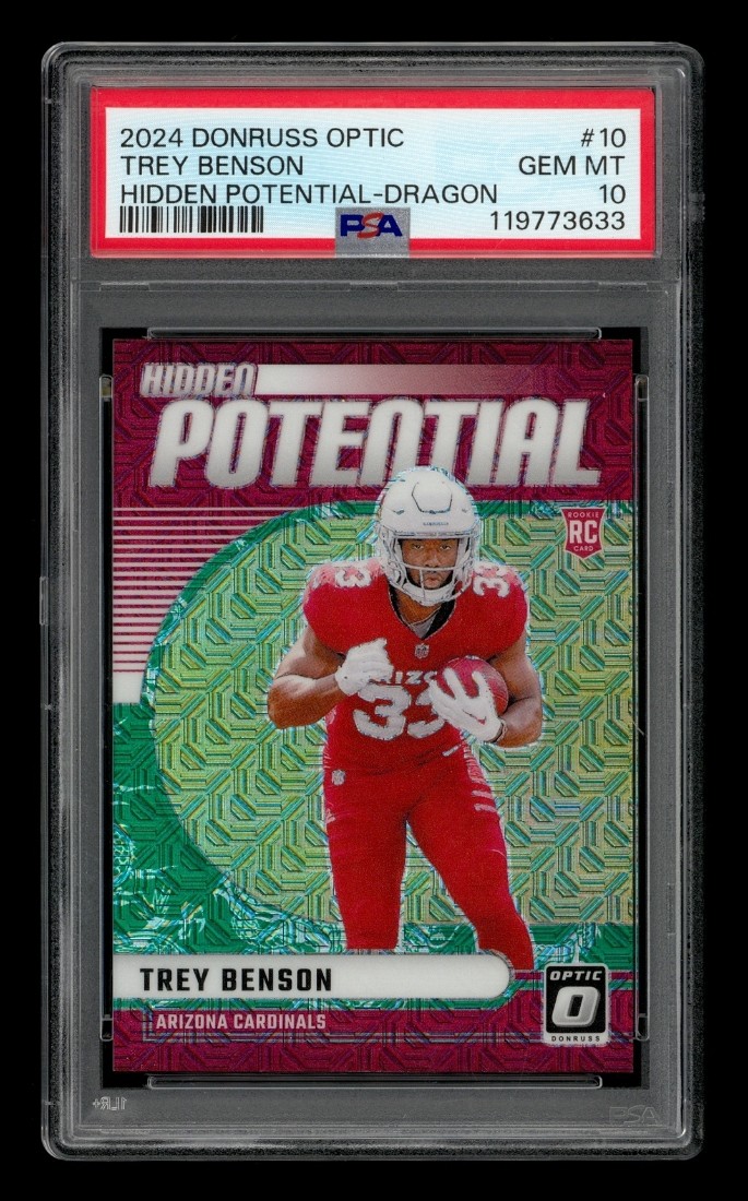 Trey Benson Panini Donruss Optic Hidden Potential #10 Dragon
