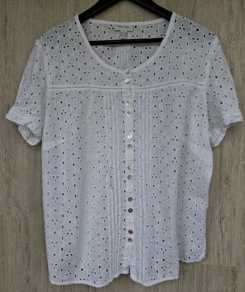 Women Peter Hahn Shirt White Cotton 48 / 4XL / 56
