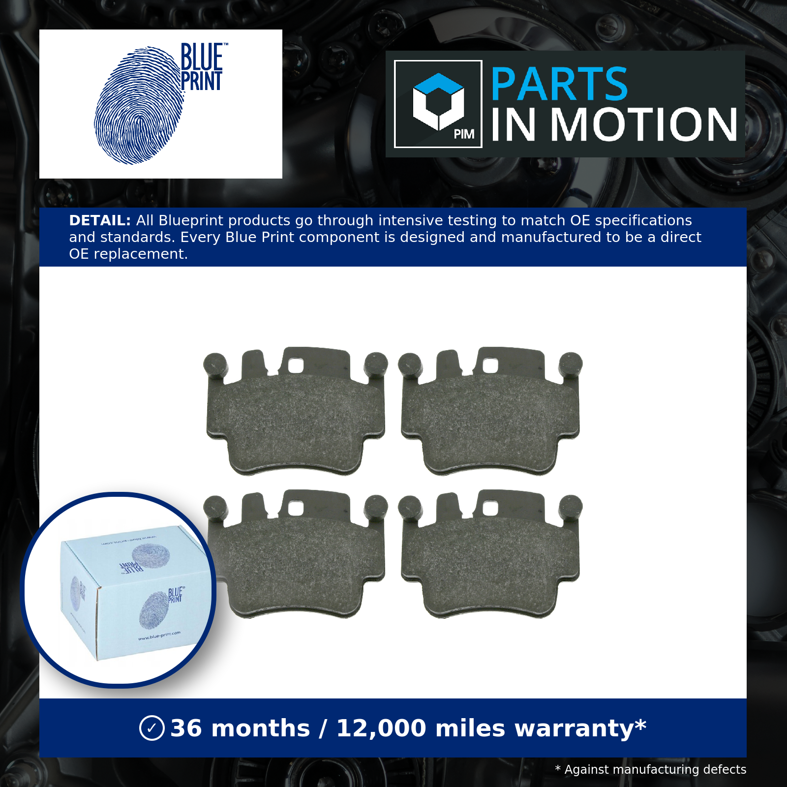 Blue Print Brake Pad Set - ADV184295 - Image 3