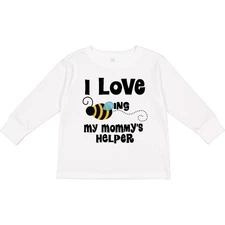 Inktastic My Mommy's Helper Little Bee Kids Toddler Long Sleeve T-Shirt Mommy I