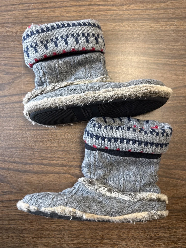 Dearfoams Mujer Beth Imitación Piel Plegable Difusa Casa Zapatilla Bota EE. UU. M Talla 7/8 Foto 2 de 4