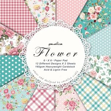 Scrapbook Paper Pack 6x6,Spring Scrapbook ,Vintage Scrapbooking Supplies,12 D...