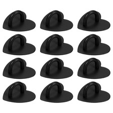 12pcs Phone Ring Holder 1" Adhesive Heart Cell Phone Ring Finger Grip Dark Black