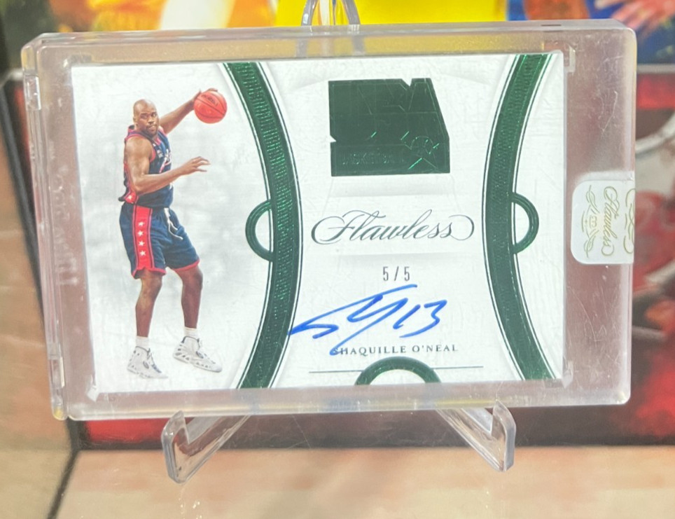 2019-20 Panini Flawless Shaquille O'Neal Emerald USA Basketball Auto 5/5 view 6
