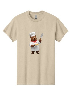 Chef-Bear-7 Mens Graphic Tee, 100% Cotton, Casual Summer Wear