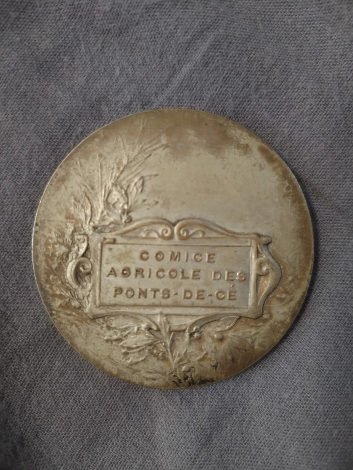Médaille ancienne en bronze - Comice Agricole des Ponts-de-Cé (49) - Thème Basse - Photo 2/2
