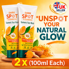2 x 100ml Dark Spot Clearing Turmeric Face Wash anti tan Herbal Face wash UK