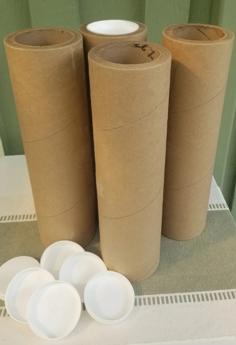 Lot De 50 Tubes Postaux En Carton Kraft - 2 Pouces De Diamètre X 12 Pouces De Long - Avec Bouchons Plastique