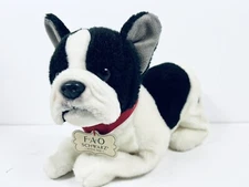 FAO F.A.O. Schwarz Plush French Bull Dog Boston Terrier Puppy Dog 12"