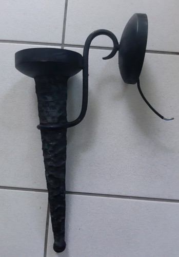 Wandlampe - Fackel - Larp - Mittelalter - Landhaus - Gothic - Eisen - schwarz