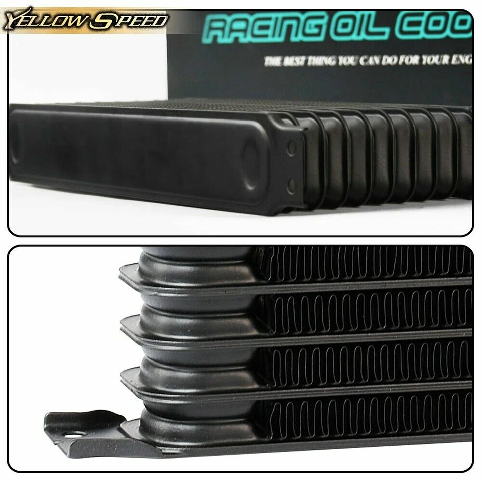 Ajuste para enfriador de aceite de motor AN10 universal de 10 filas + kit adaptador termostato Foto 3 de 4