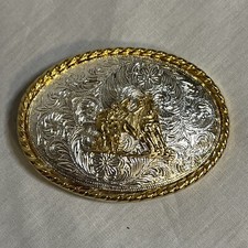 Gold Silver Women s Child s Rodeo Steer Wrestling Belt Buckle
