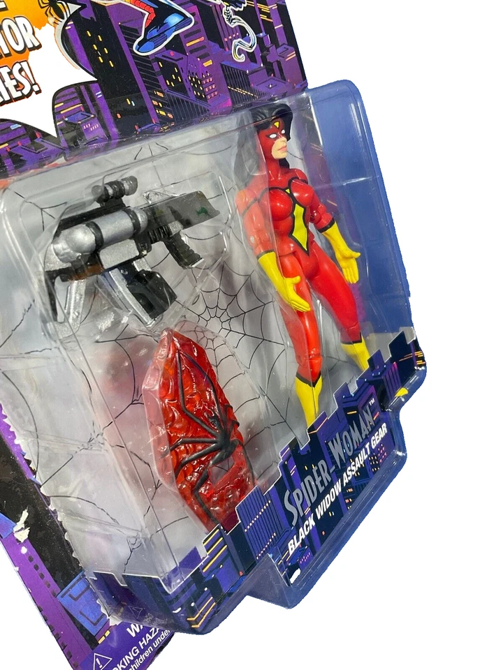1996 Marvel, Toy Biz, 'Mulher-Aranha', com Equipamento de Assalto da Viúva Negra, Figura, Novo na embalagem - Imagem 3 de 4