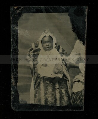 #ad Rare black african american child hidden mother Photo Creepy Face 1800s Unusual $550.00