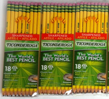Dixon Ticonderoga Wood-Cased No. 2/HB Pencils, Pre-Sharpened, 3 PACK of 18 54