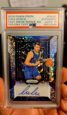 2018-19 Panini Prizm Fast Break Rookie Auto Luka Doncic RC PSA Auto Grade 10