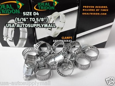 20 X IDEAL-Tridon Hose Clamps,Abrazaderas Size 04 (08to16mm) Made in USA 5202 X2