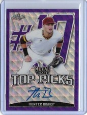 2019 Leaf Metal HUNTER BISHOP Top Picks Purple Wave Prismatic Auto RC /15 Giants