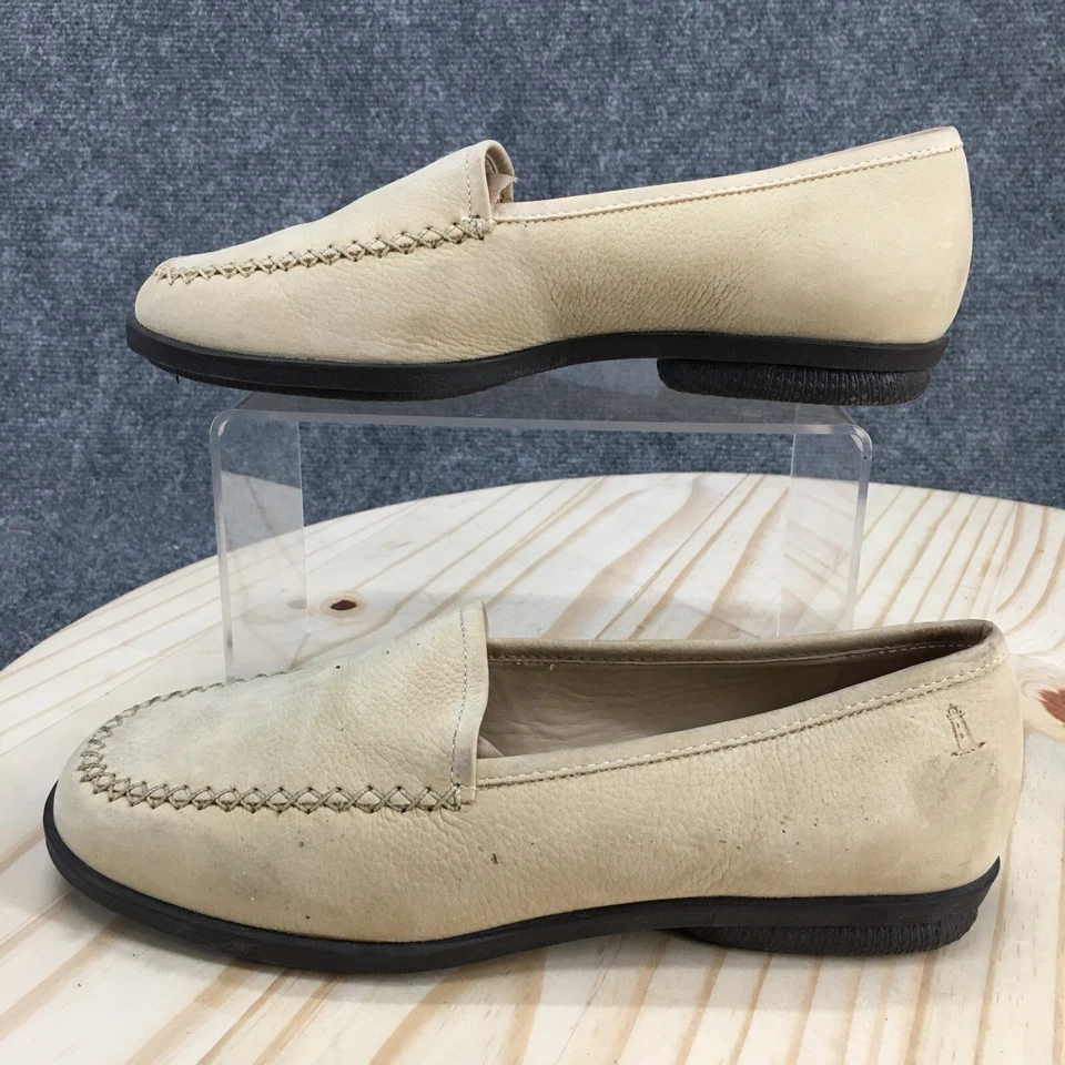 Zapatos Rockport para mujer 6 W informales sin cordones sin usar, en caja, mocasín con puntera W46022 cuero crema Foto 2 de 4