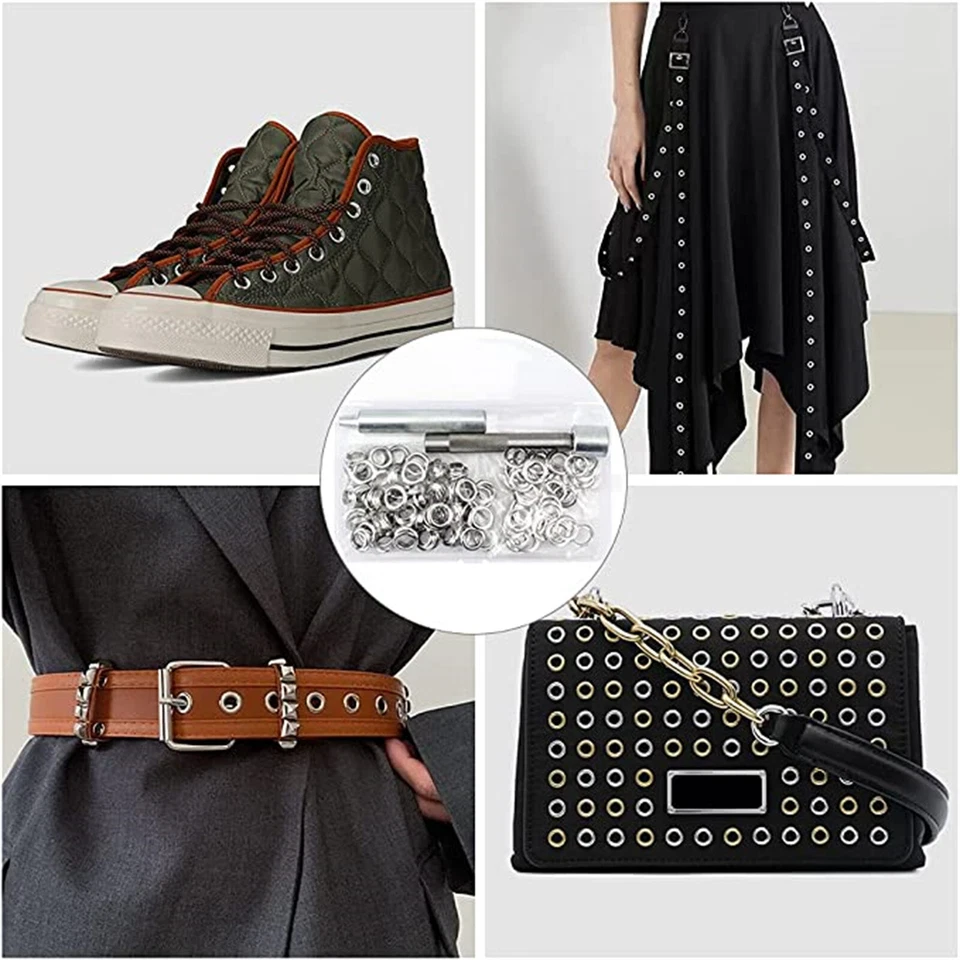 100 Sets Tarp Repair Kit 12mm Grommet Eyelet Punch Set Clothing Leather Craft - image 3 of 4