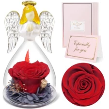 Birthday Gifts for Mom Preserved Flowers Rose Gifts for Grandma Women Angel F...