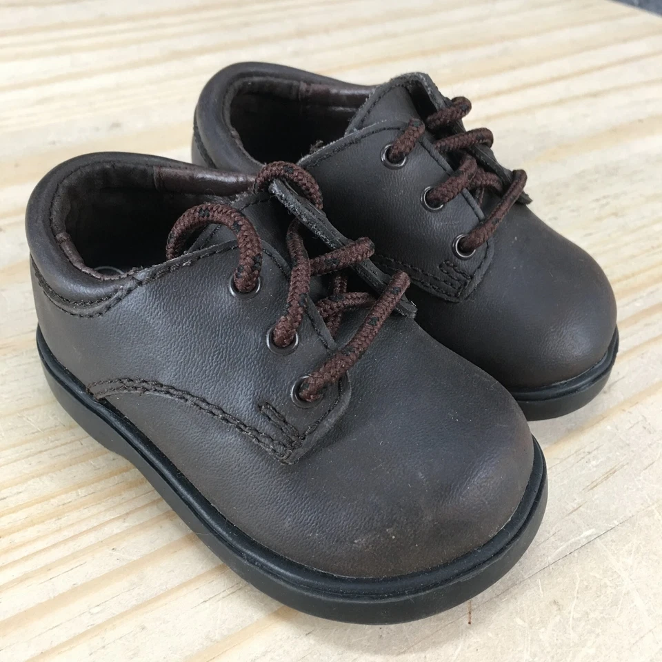 Cherokee Shoes Infant 3 Leaf Oxford Low Top Lace Up Sneaker Brown Round Toe - Image 3 of 4