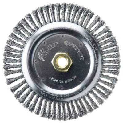 Weiler 09000 Roughneck 7'' Root Pass Weld Cleaning Brush, .020'' Steel Wire Fil...