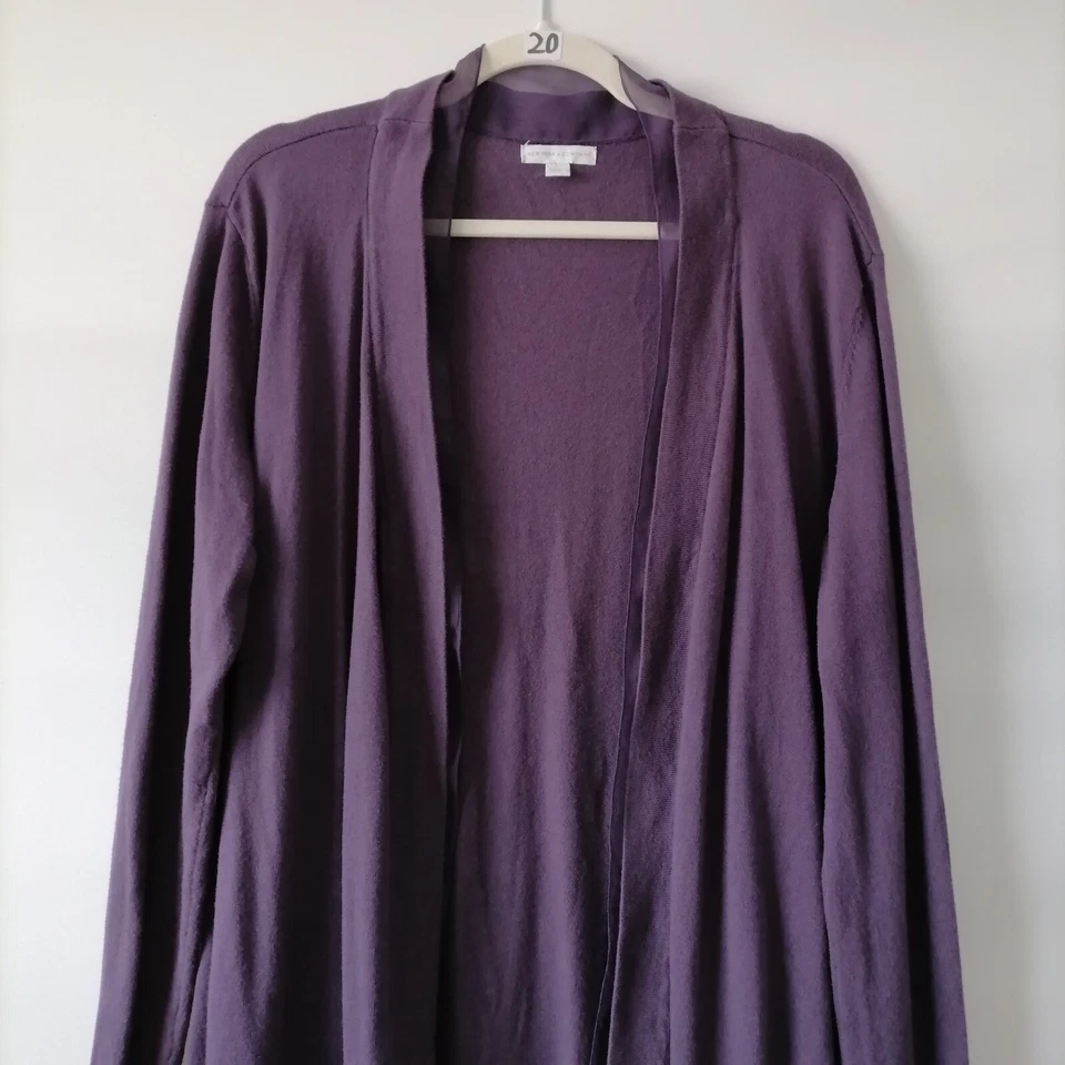 Suéter cárdigan de mujer New York & Company púrpura manga larga frente abierto talla XL Foto 2 de 4