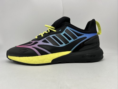 Adidas ZX 2K Boost 2.0 Men’s Running Shoes GY8283 Blk/Blue/Yellow/Pink Sz 9 - Picture 4 of 19