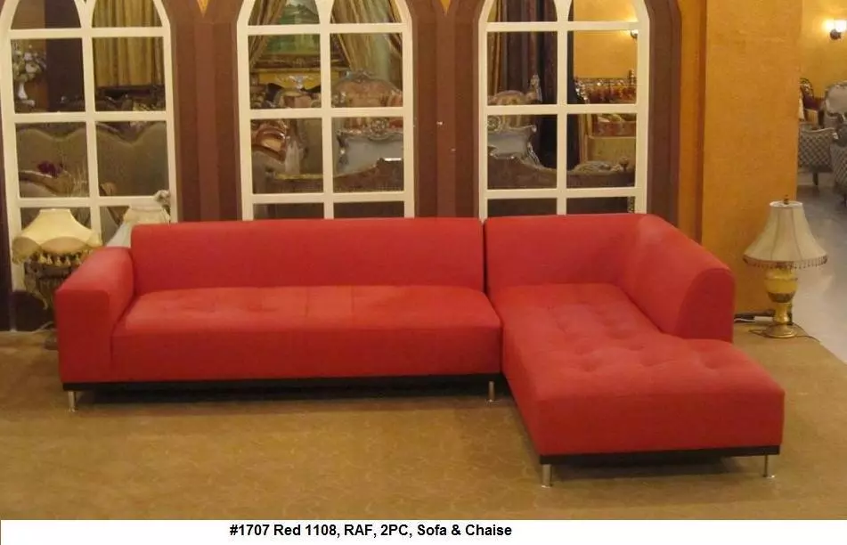Modern red 2024 leather sectional sofa