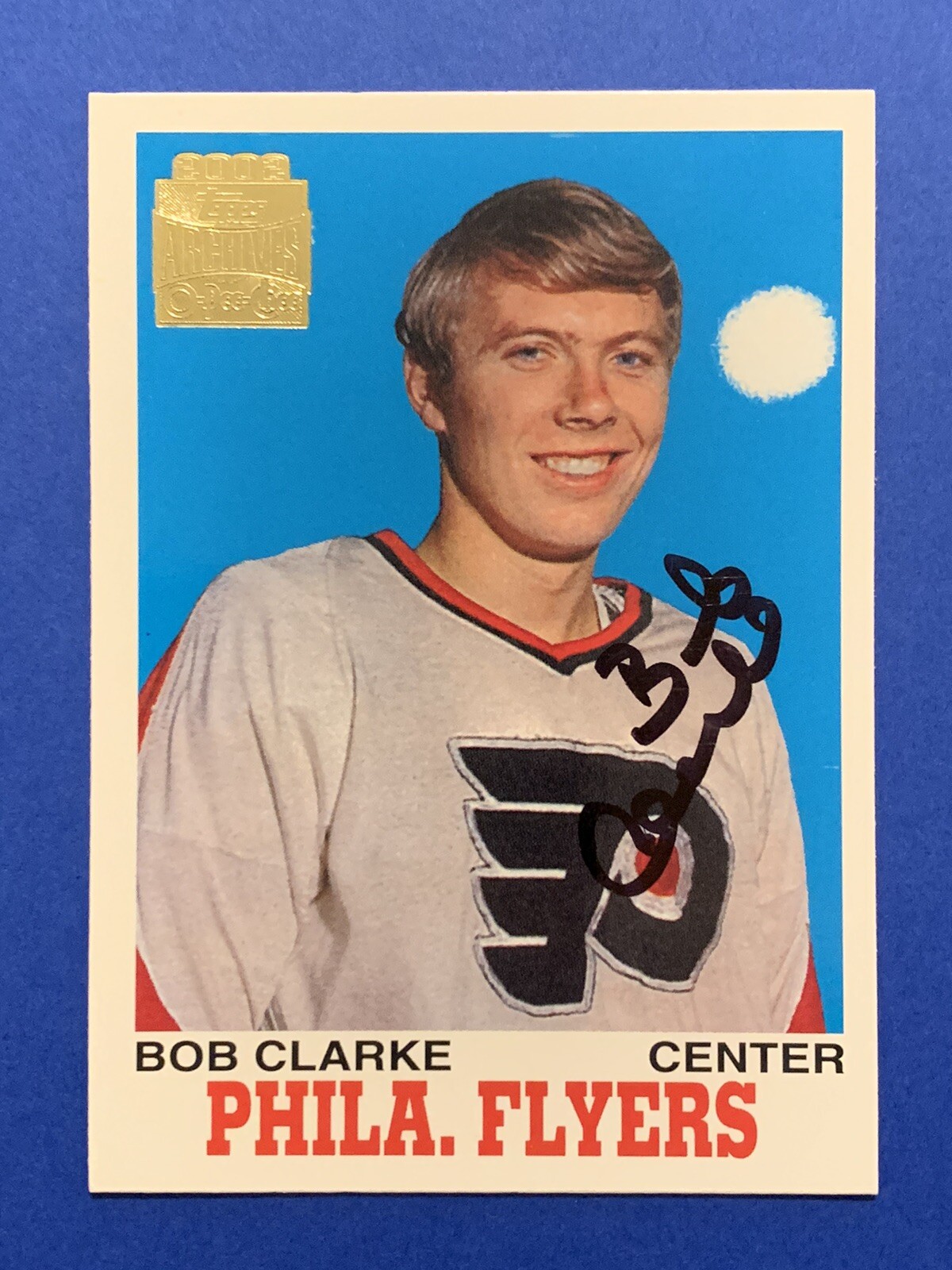 BOBBY CLARKE Signed 1970-71 O-Pee-Chee ROOKIE 2001-02 Topps Archives Autograph