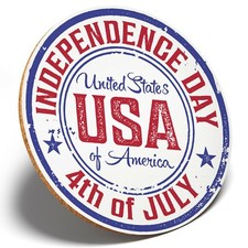 1 x USA Independen?ce Day - Round Coaster Kitchen Student Kids Gift #9249