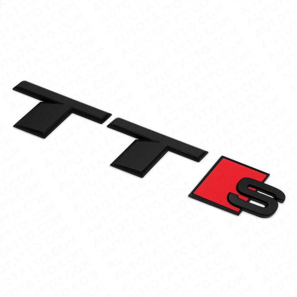 Placa de identificación trasera negra mate Audi TT S emblema maletero insignia deportivo Foto 2 de 4