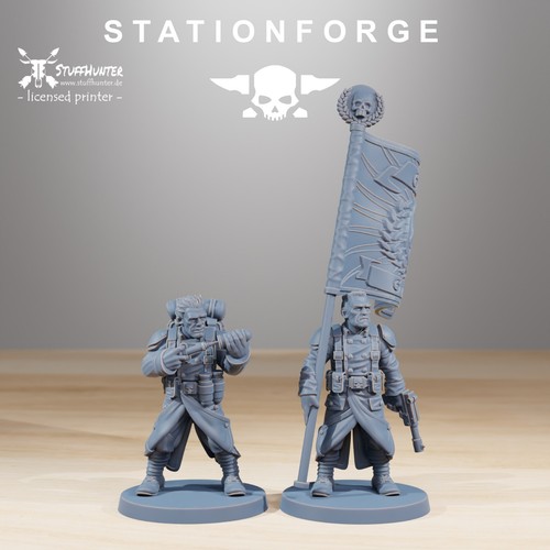Grim Guard Combatants (10) - Station Forge - Scifi Soldiers Grimdark Tabletop - Picture 8 of 10