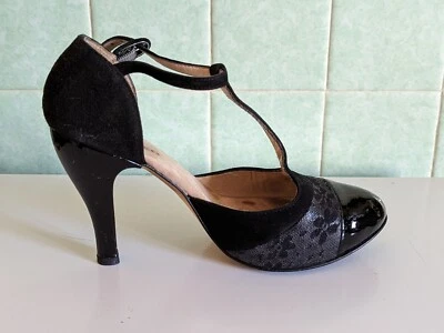 Salomé à talon haut cuir et cuir verni Repetto 38 (37) - Photo 1/4